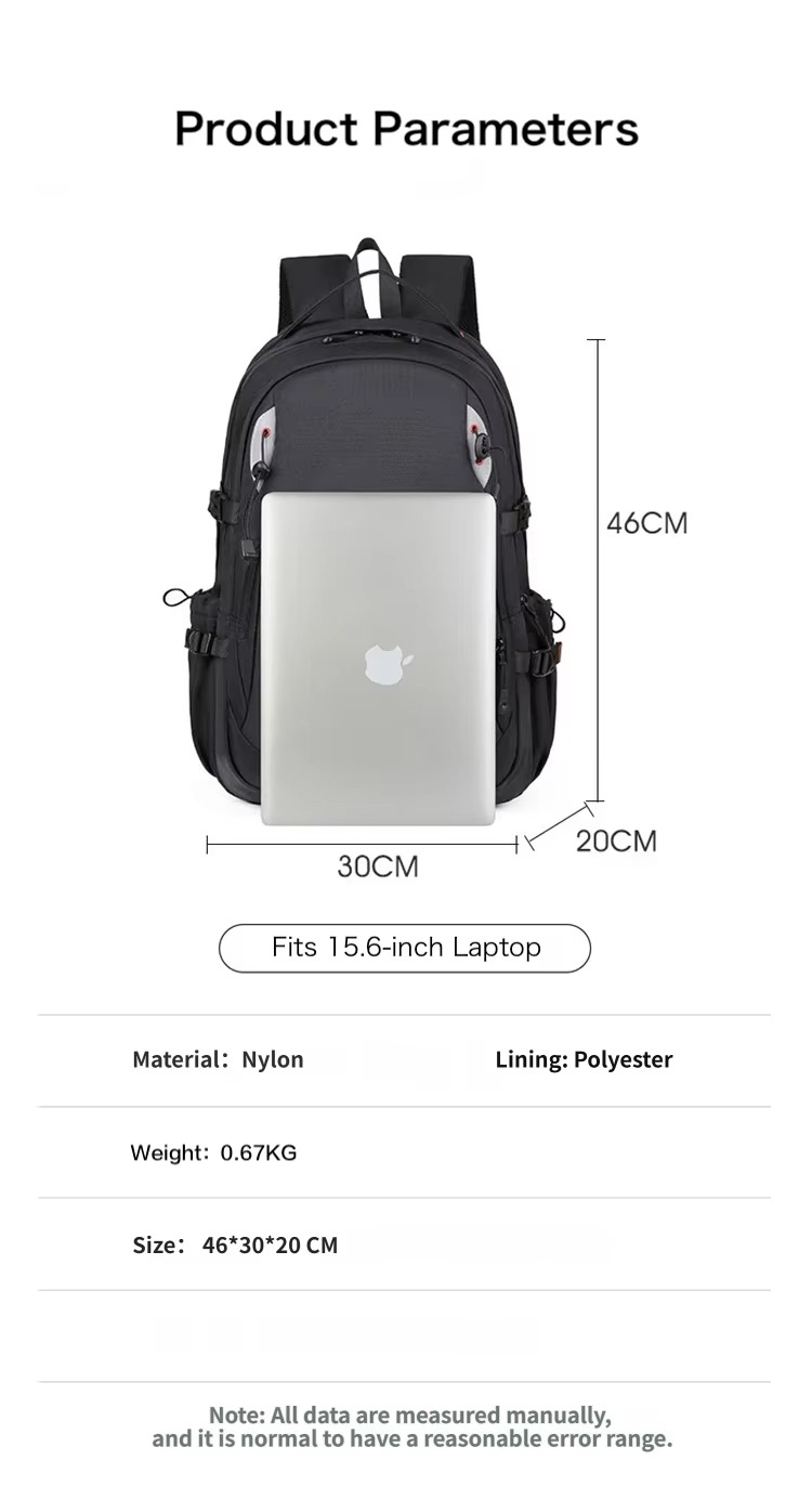 46x30x20 cm size fits 15.6-inch laptop and product parameters