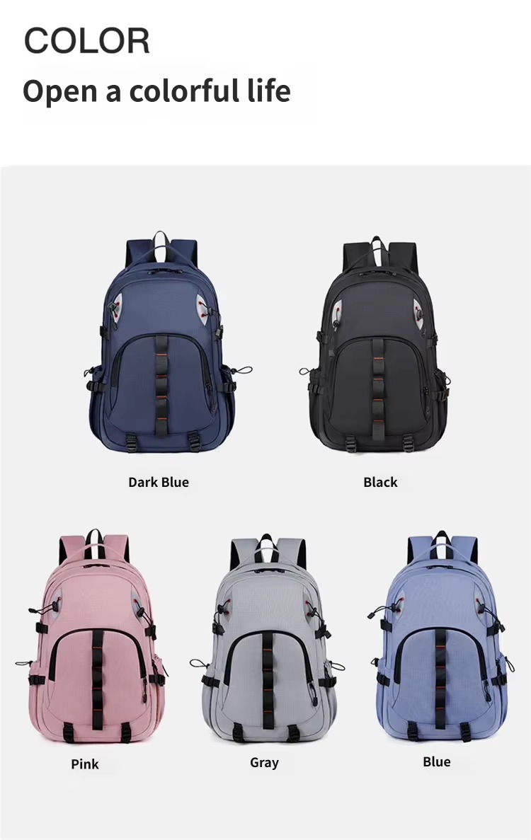dark blue, black, pink, gray and blue colors
