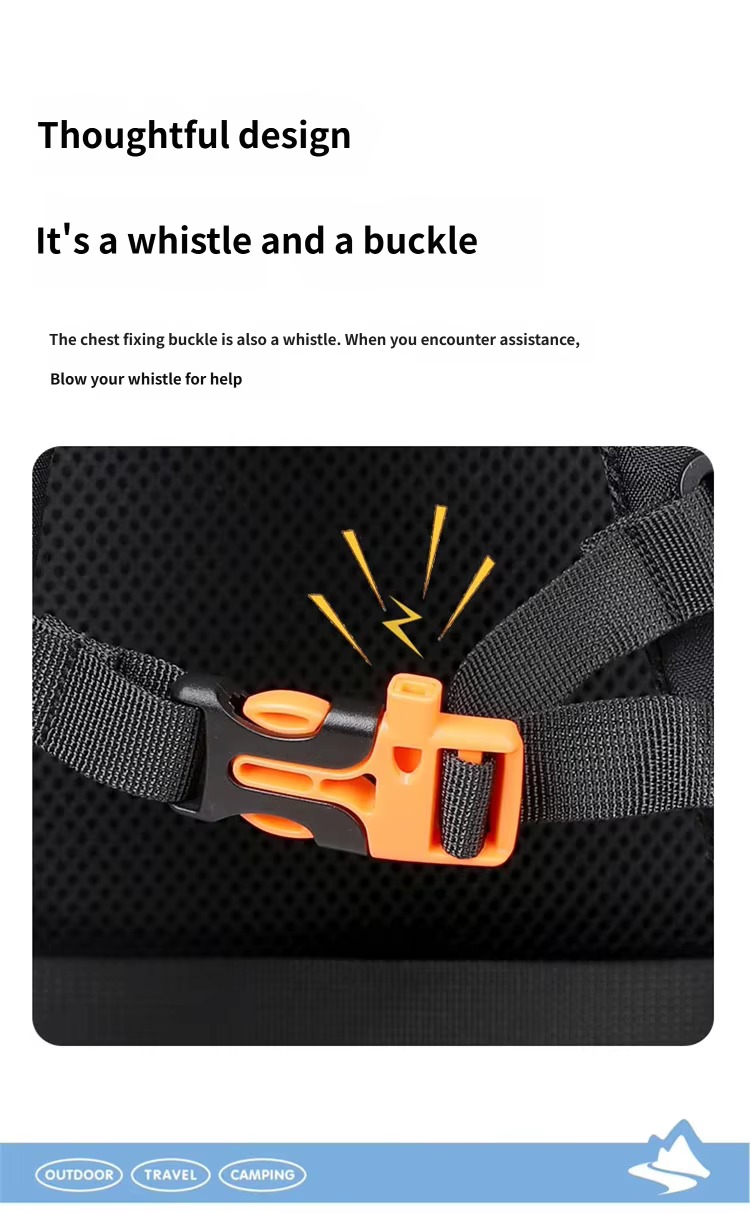 chest buckle with emergency whistle