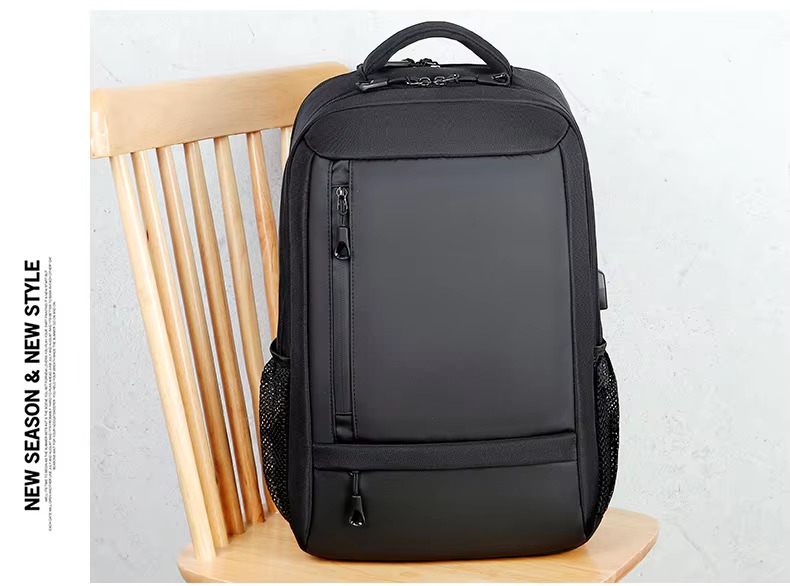 backpack standing on chair seat