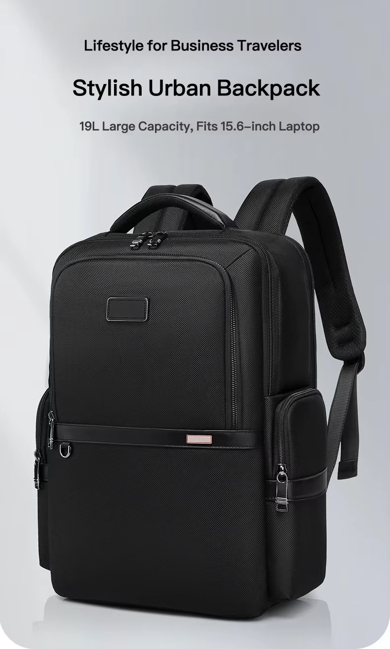 stylish urban backpack with 19L capacity and 15.6-inch laptop