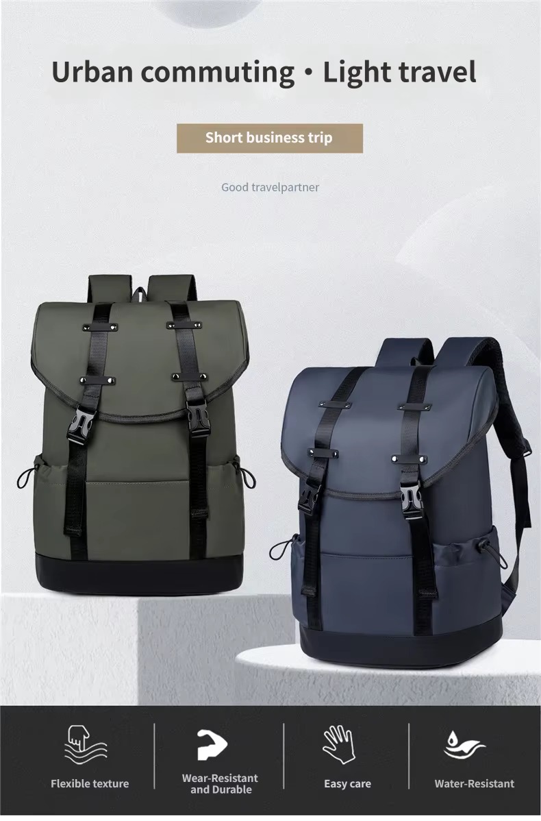 green and blue backpacks for urban commuting