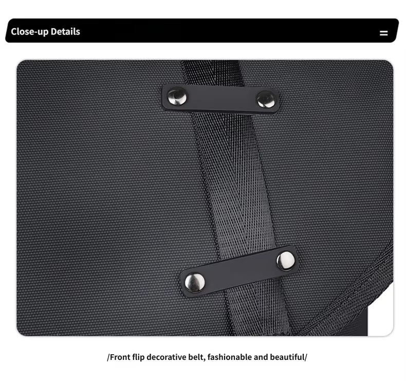 front flap decorative belt with rivets
