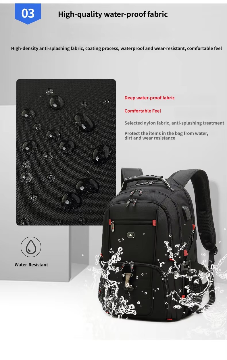 water splash on water-repellent nylon