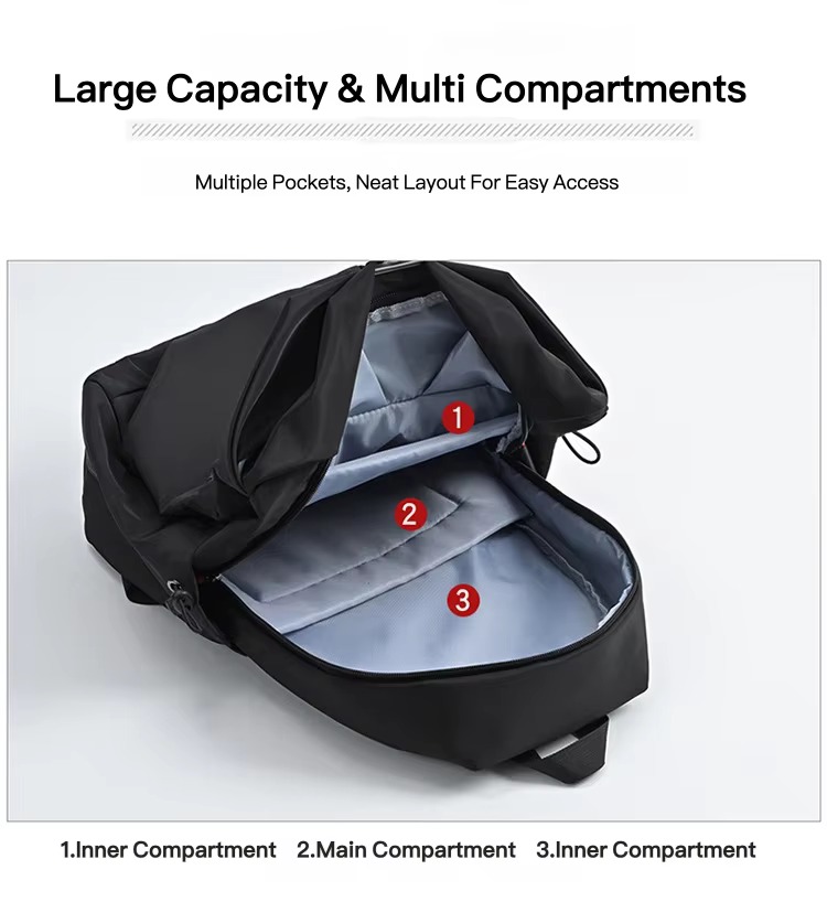 main compartment and two inner compartments