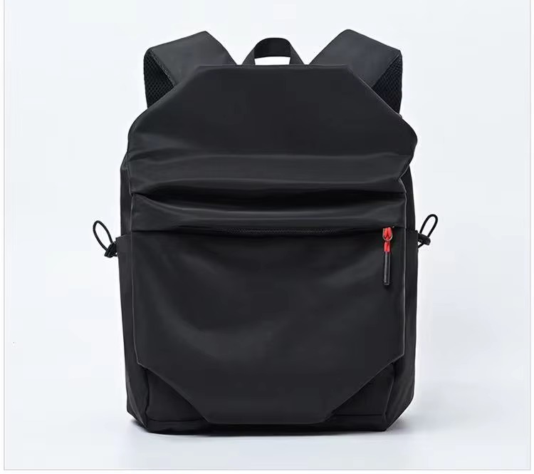 black backpack front view