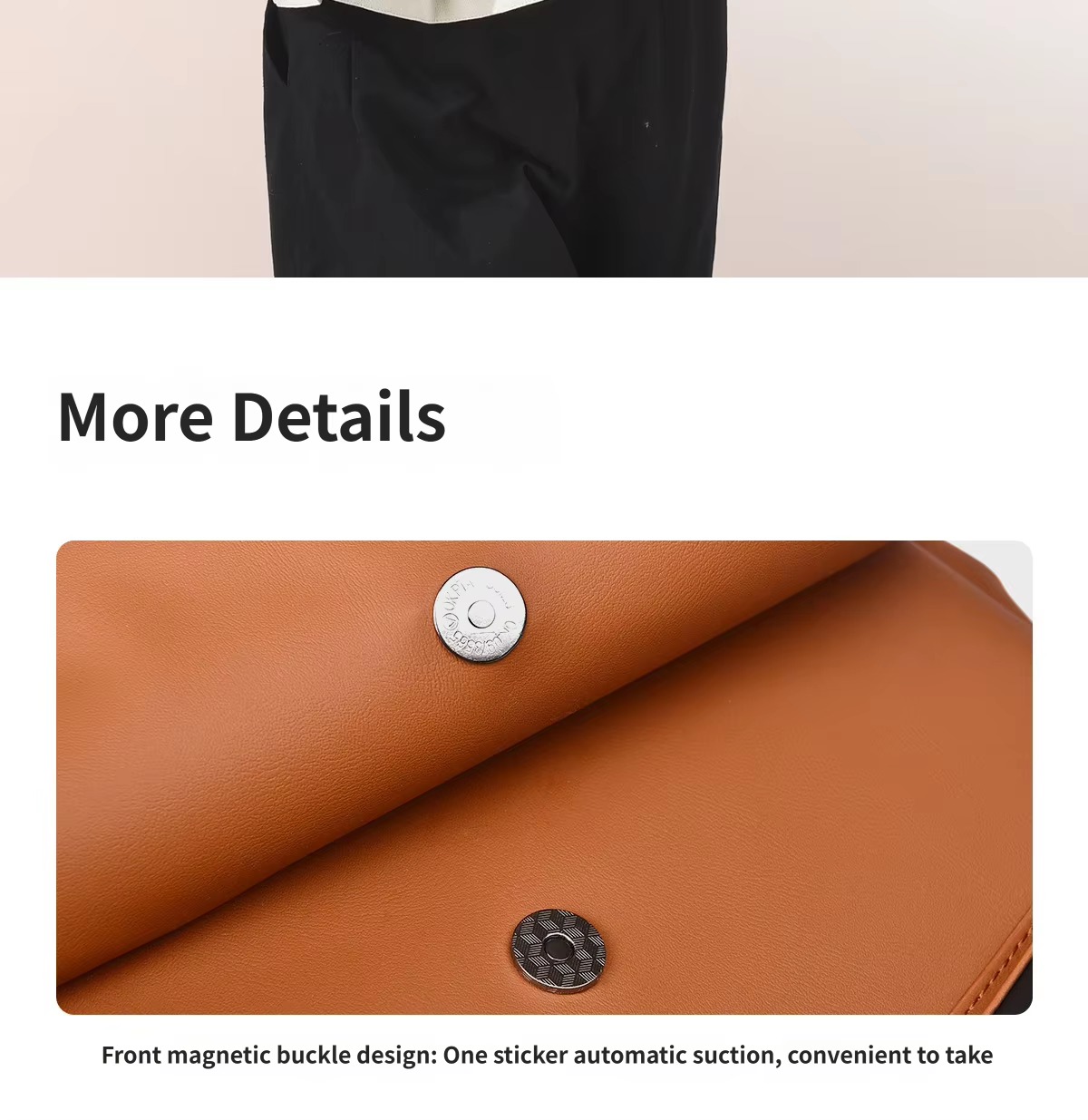 front magnetic snap on flap
