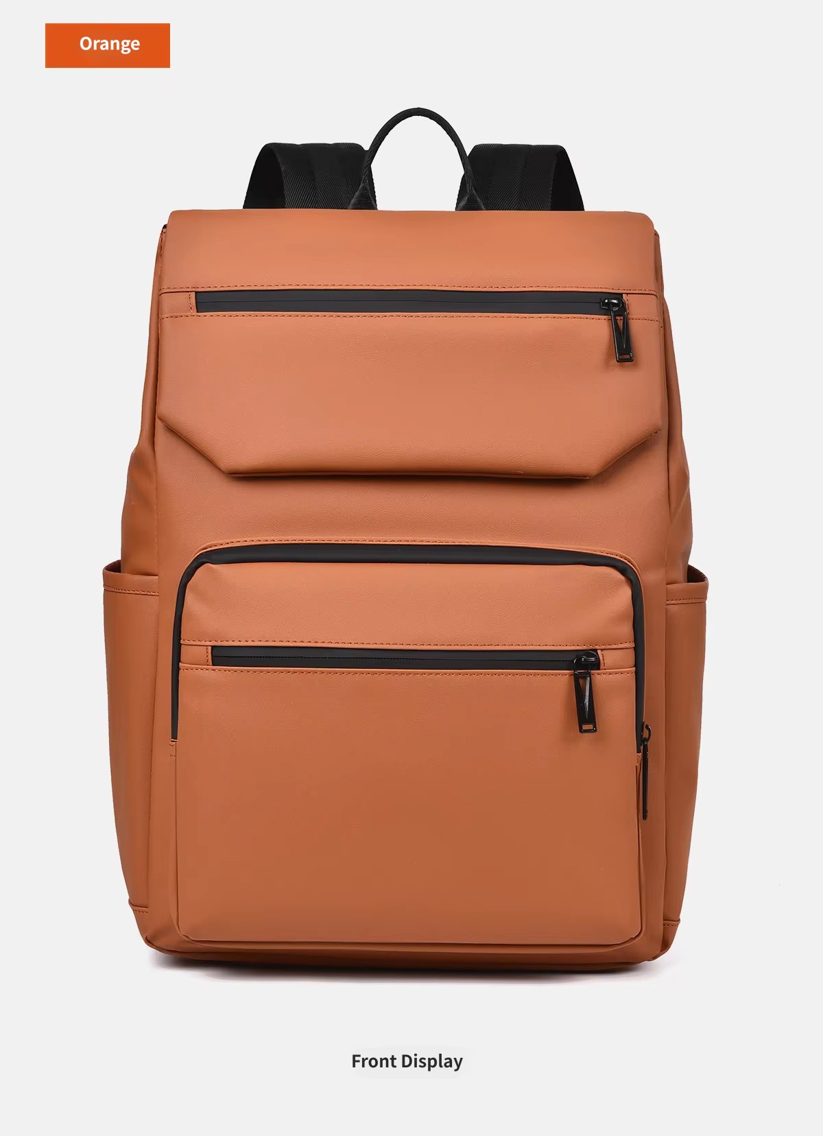 orange backpack front view
