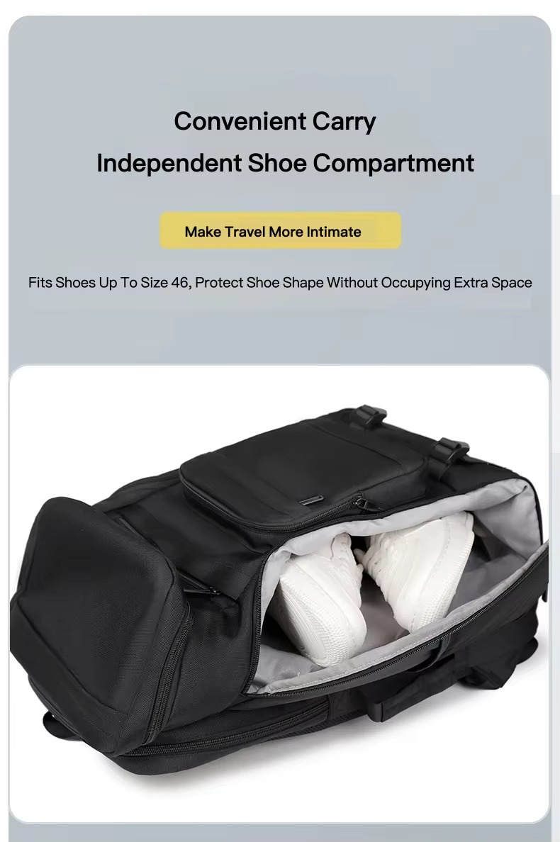 independent shoe compartment with sneakers