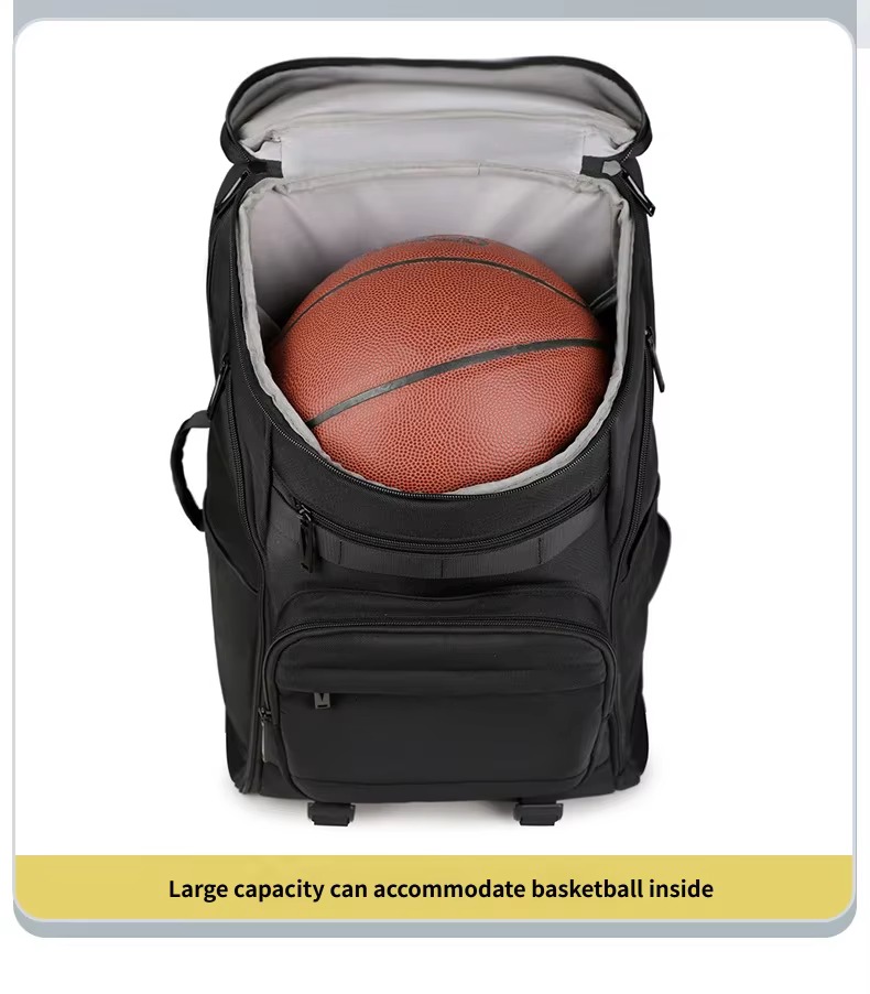 basketball inside main compartment