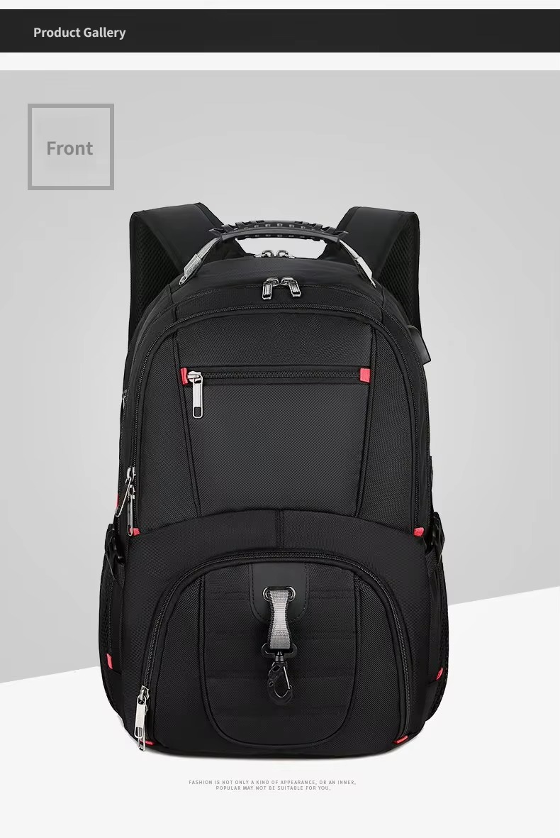 black backpack front view studio gallery shot