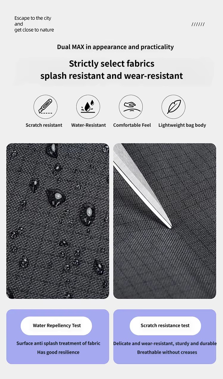 water repellency and scratch resistance tests
