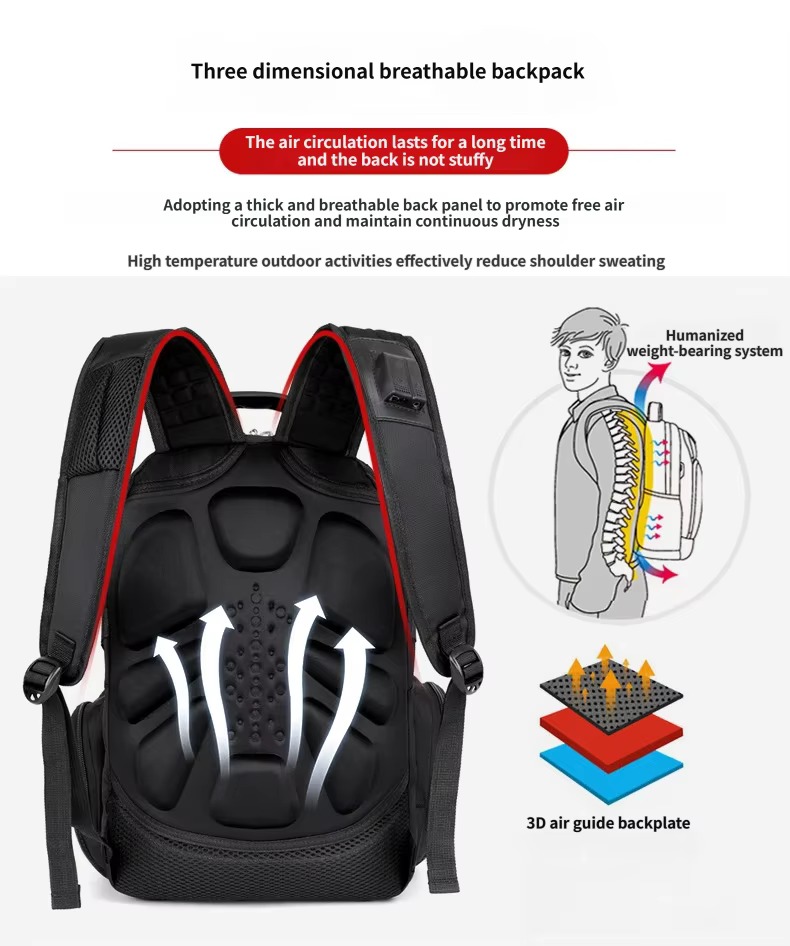 3D air guide back panel and weight-bearing system