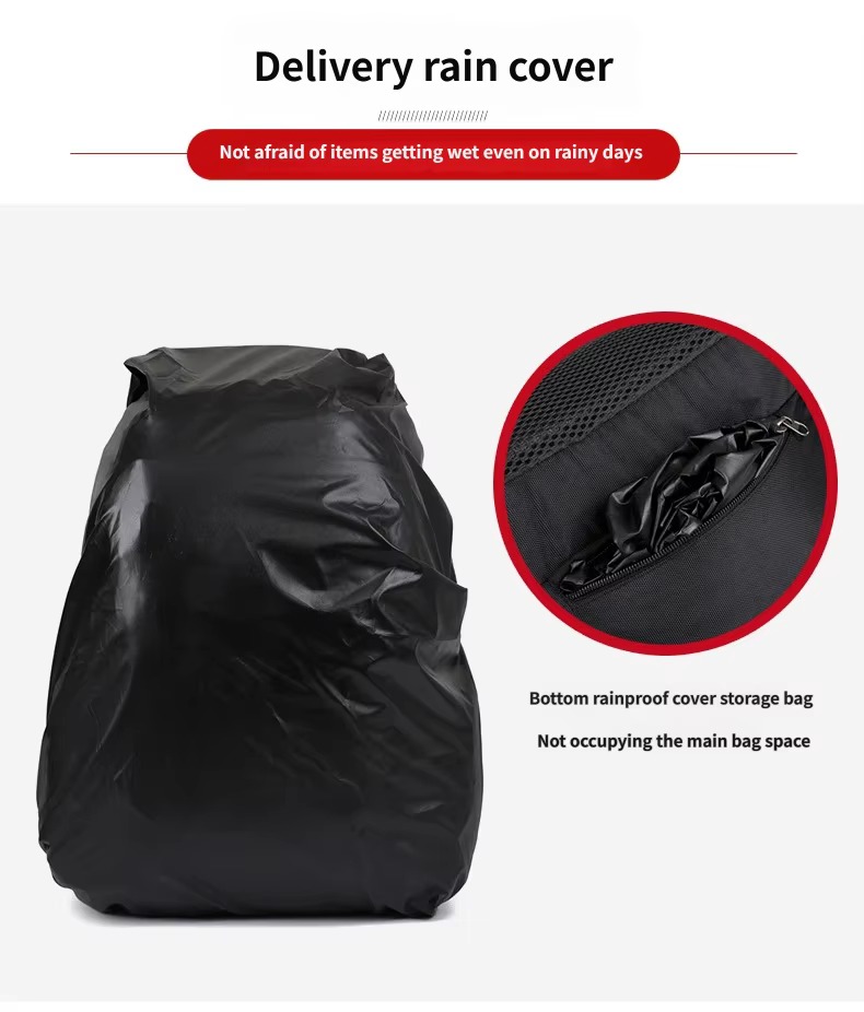 rain cover and bottom storage pocket