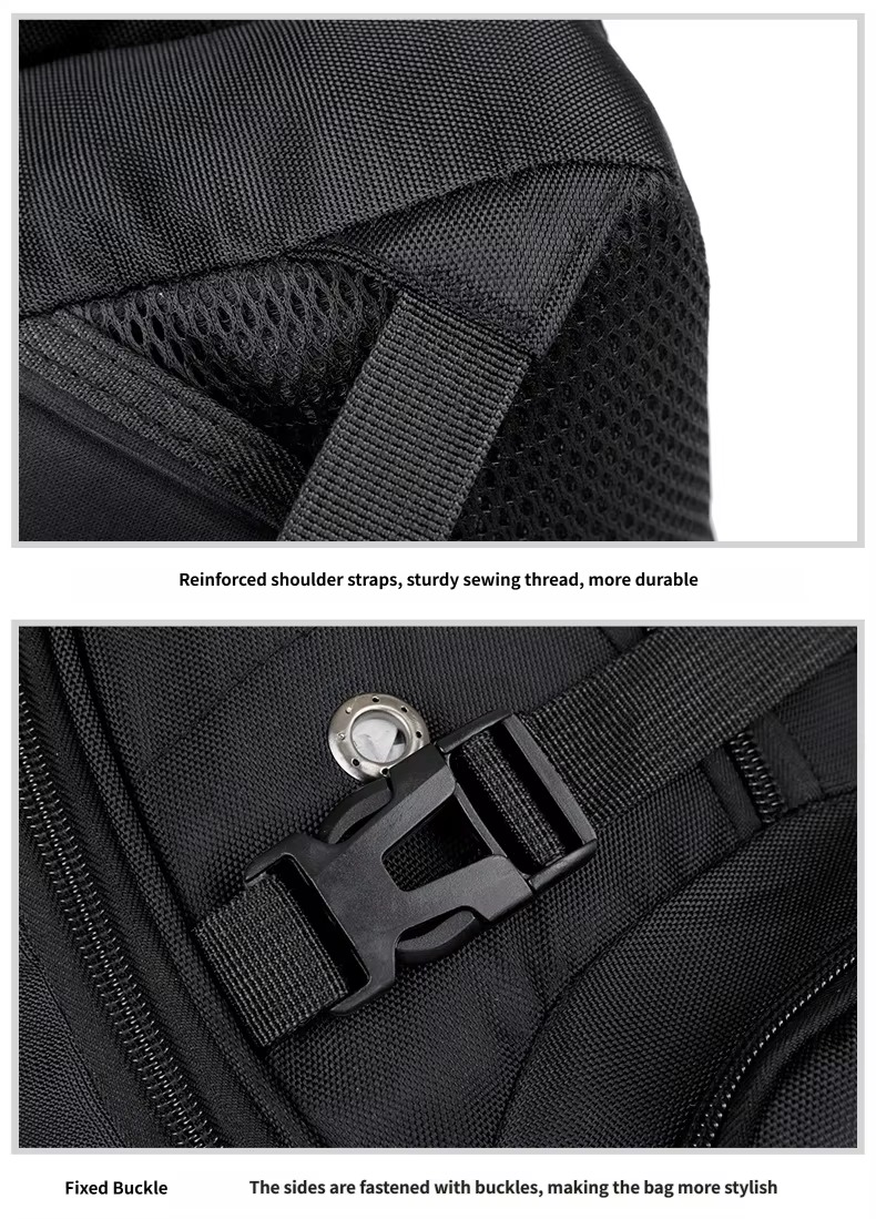 reinforced shoulder strap and side buckle