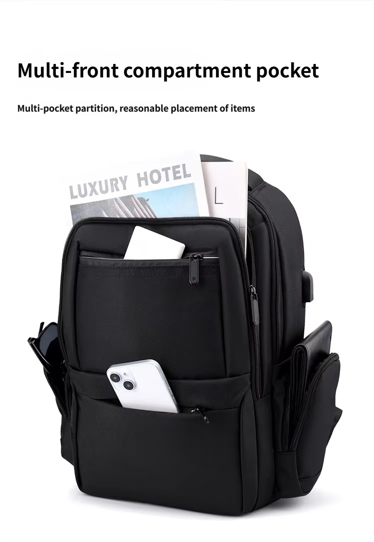 front pockets holding magazine and phone
