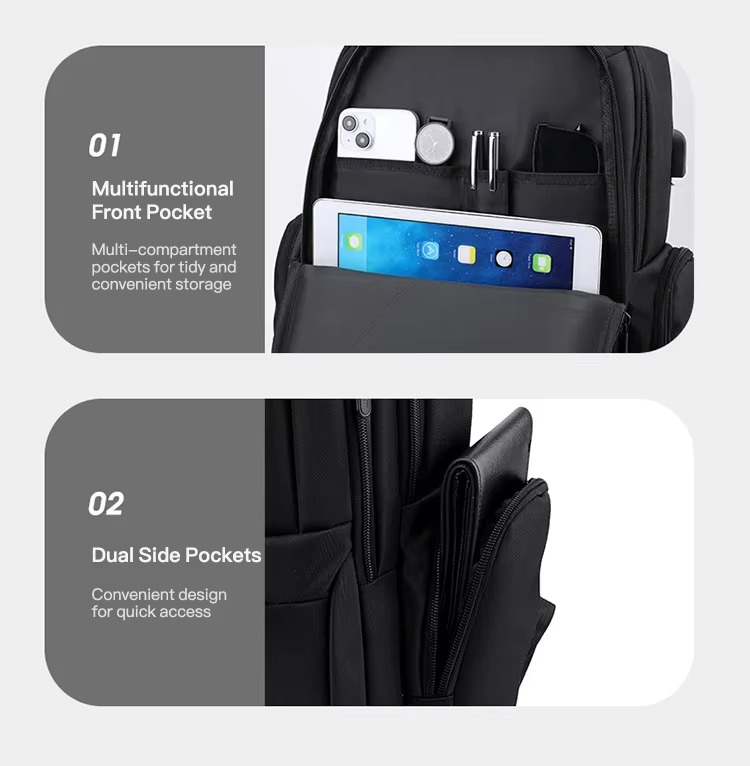 multifunctional front pocket and dual side pockets