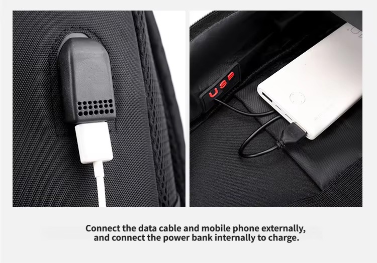 USB port and internal power bank connection