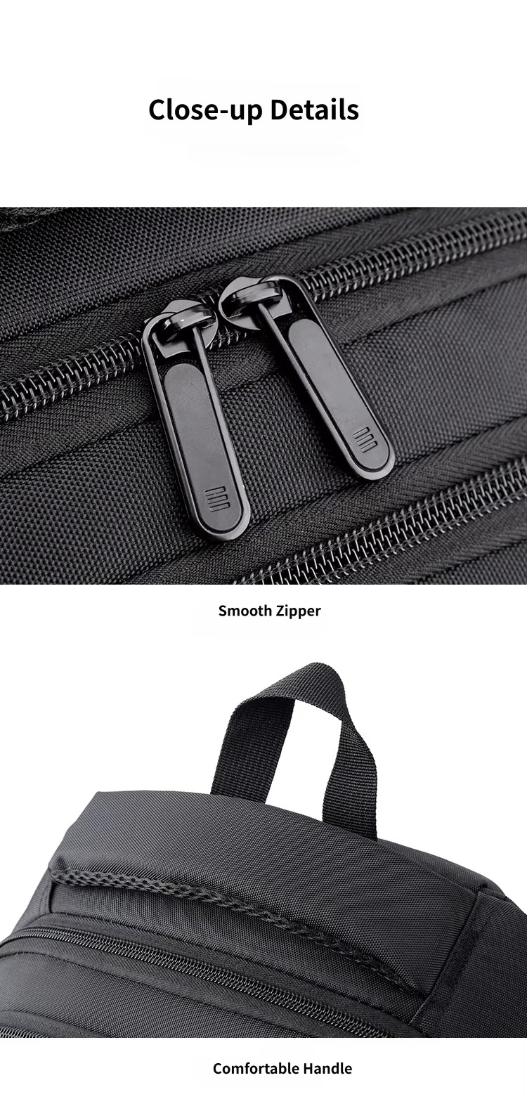 smooth zipper and padded handle
