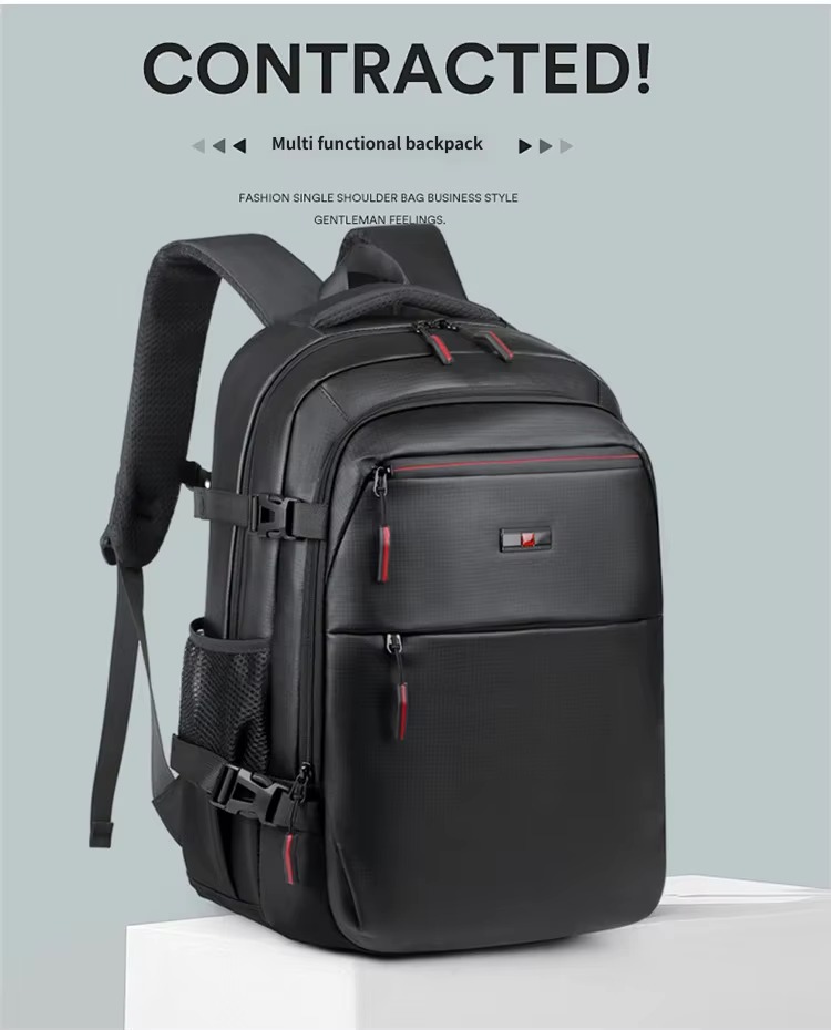 black multifunctional laptop backpack