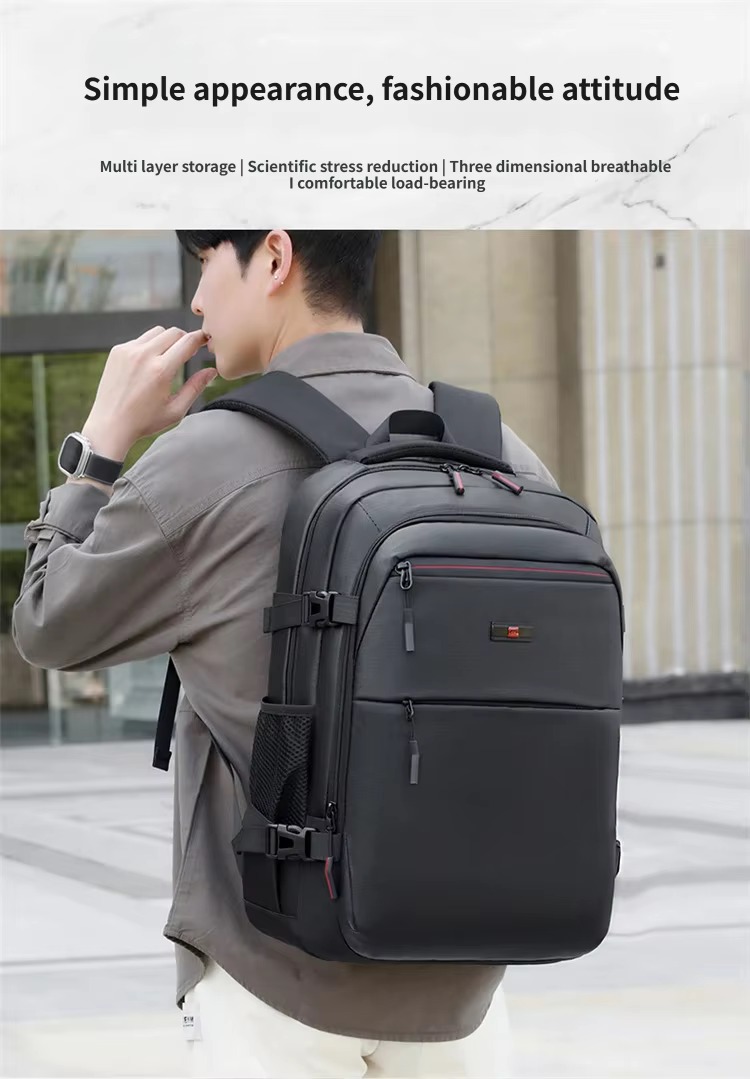 man wearing black backpack