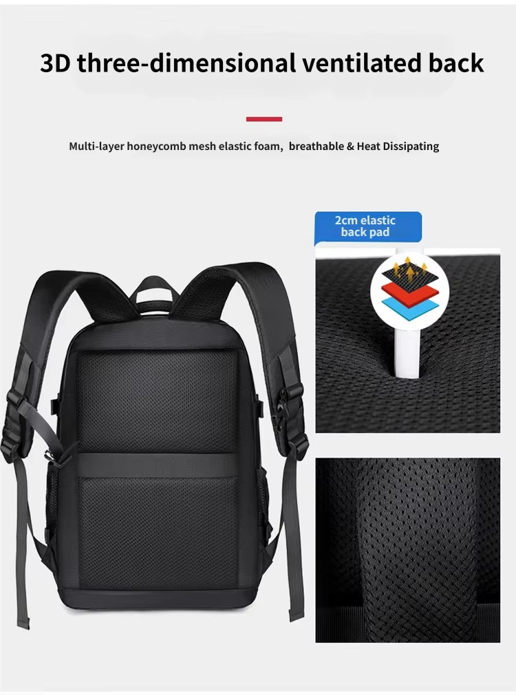 3D ventilated back with 2 cm elastic pad