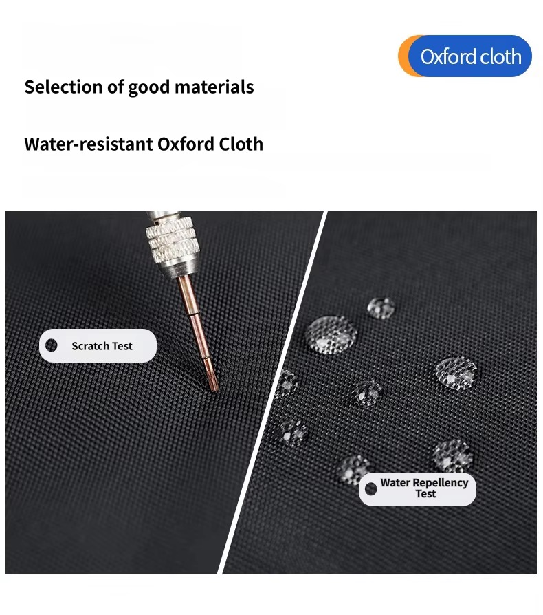 scratch and water repellency tests on Oxford