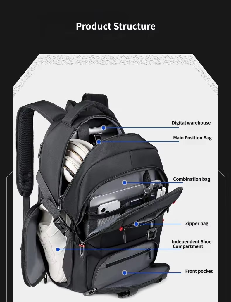 product structure with shoe compartment and digital compartment