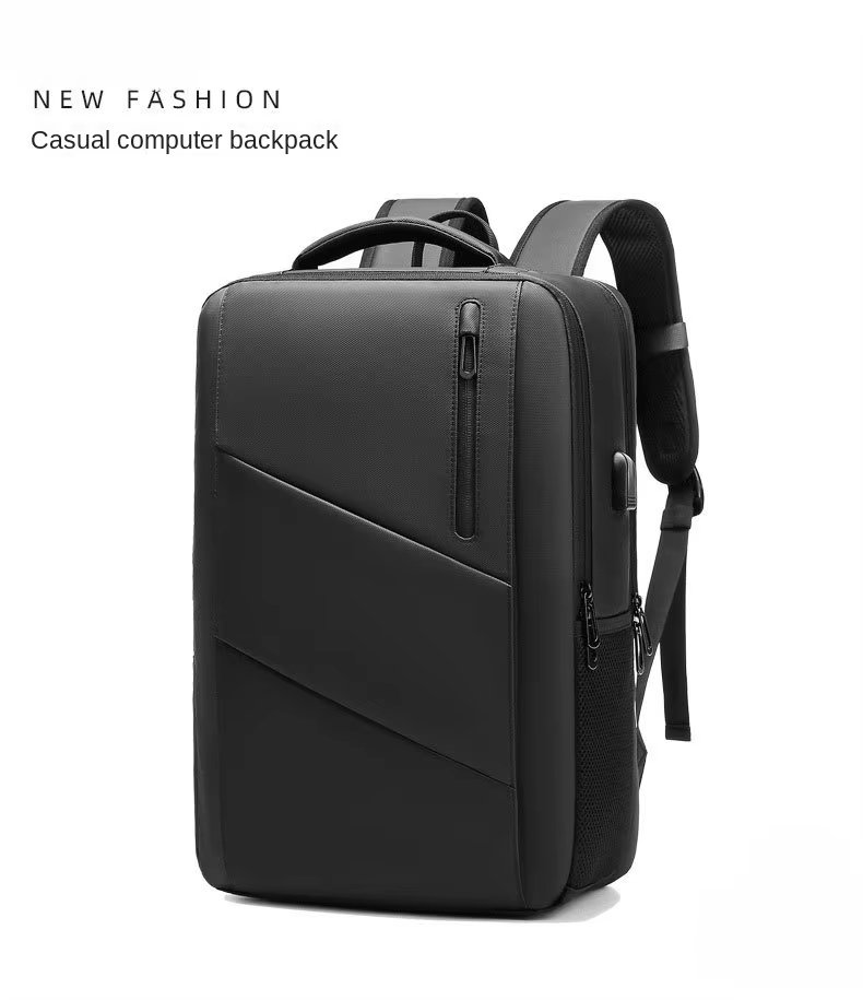 Anti-Theft Water-Resistant USB Modern Business Oxford Laptop Backpack product detail