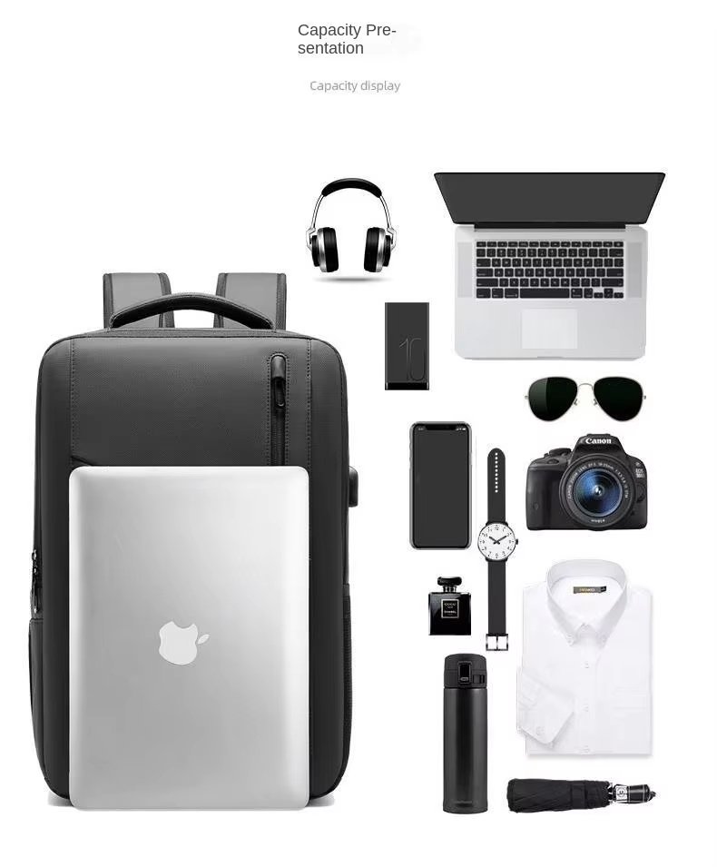 Anti-Theft Water-Resistant USB Modern Business Oxford Laptop Backpack product detail