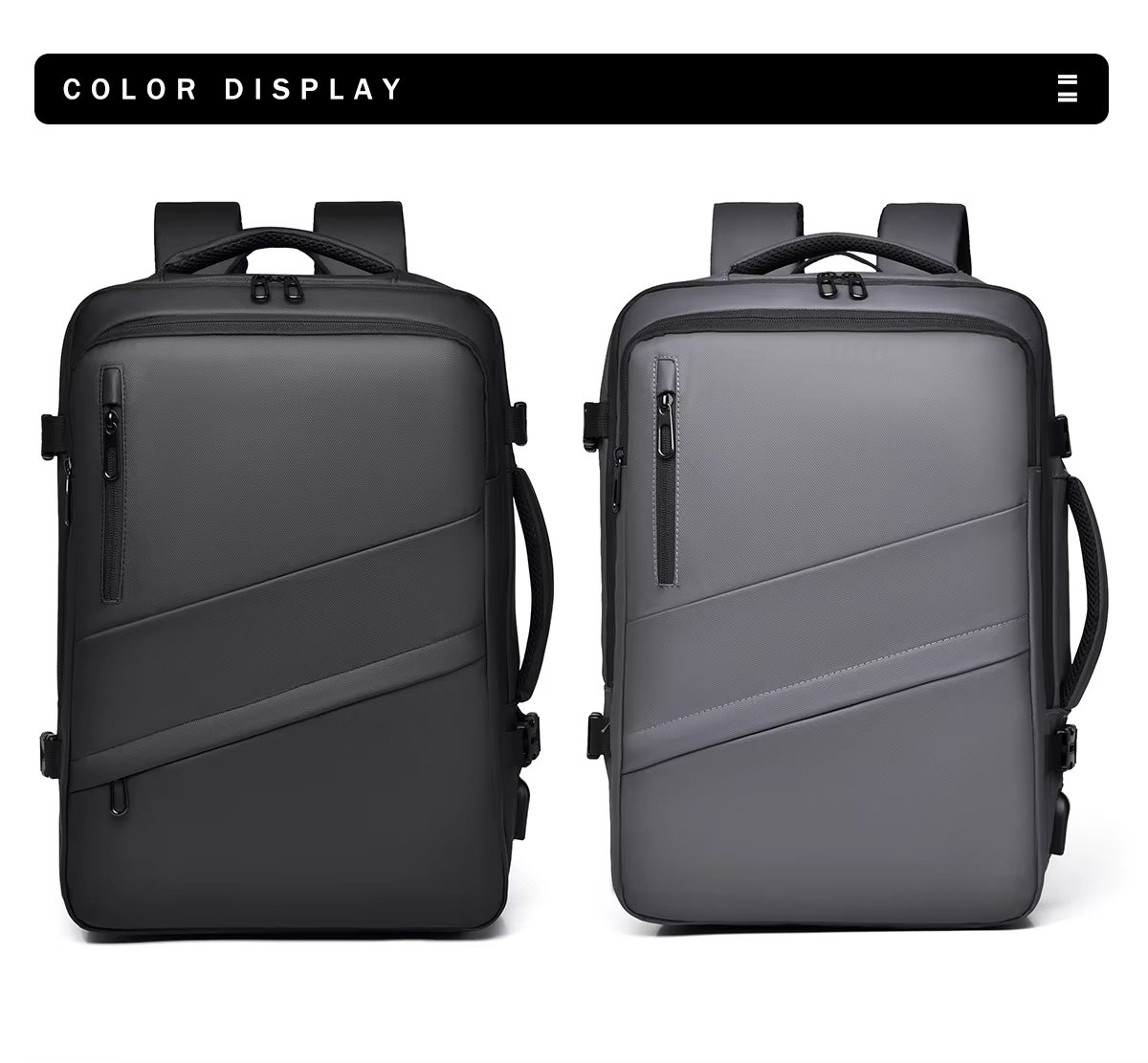 Expandable USB Business Travel Nylon Laptop Backpack product detail