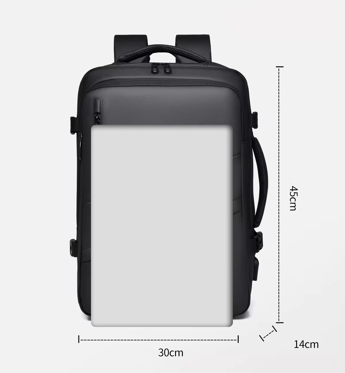 Expandable USB Business Travel Nylon Laptop Backpack product detail