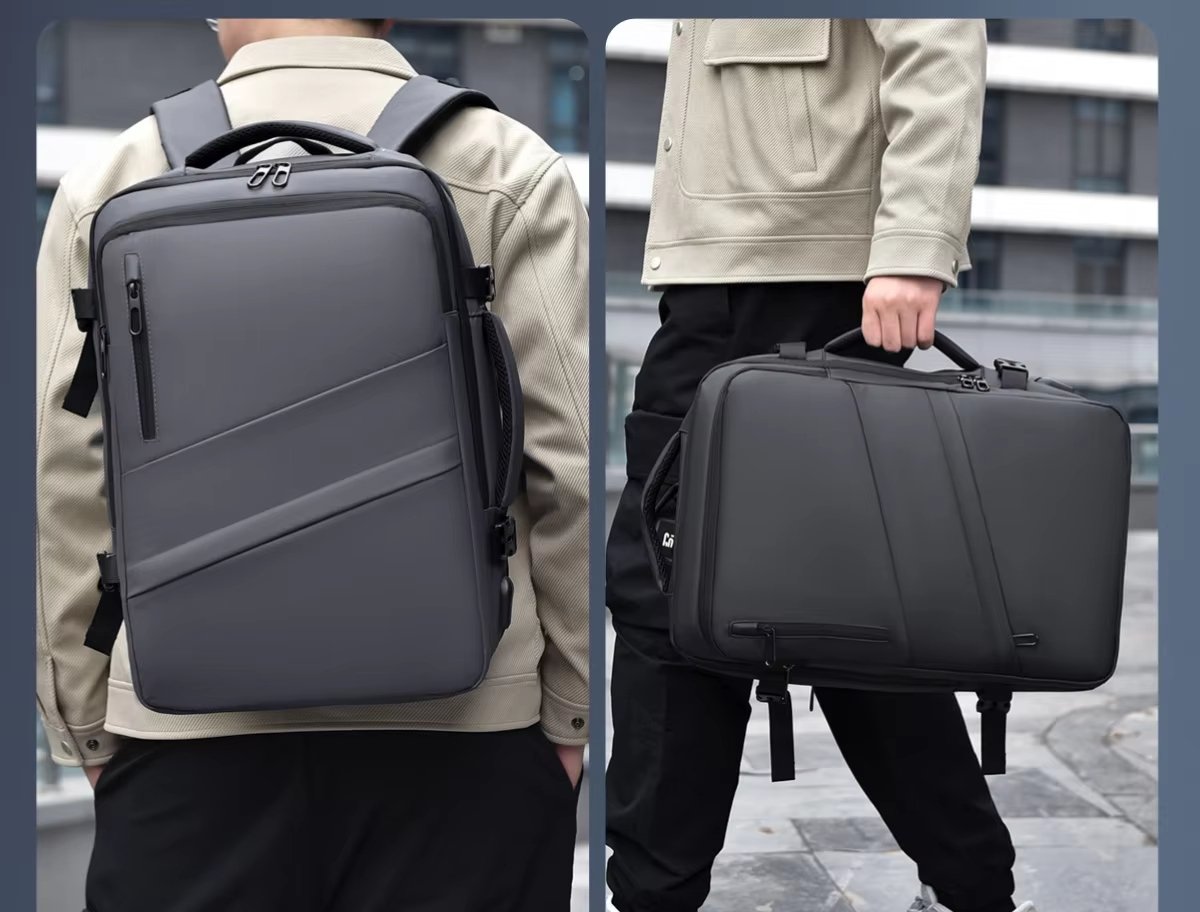 Expandable USB Business Travel Nylon Laptop Backpack product detail