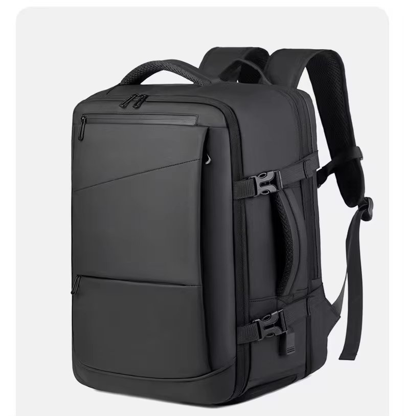 Water-Resistant Large Capacity Expandable Business Travel PU Leather Laptop Backpack product detail