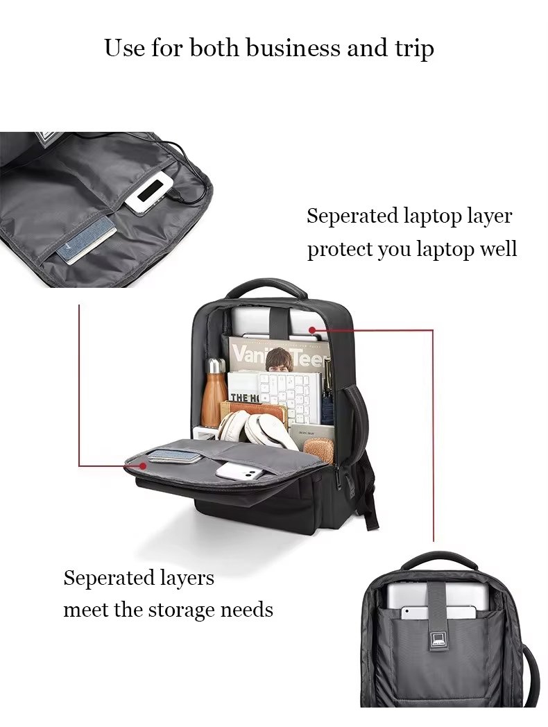 Water-Resistant USB Outdoor Business Travel Oxford Laptop Backpack product detail