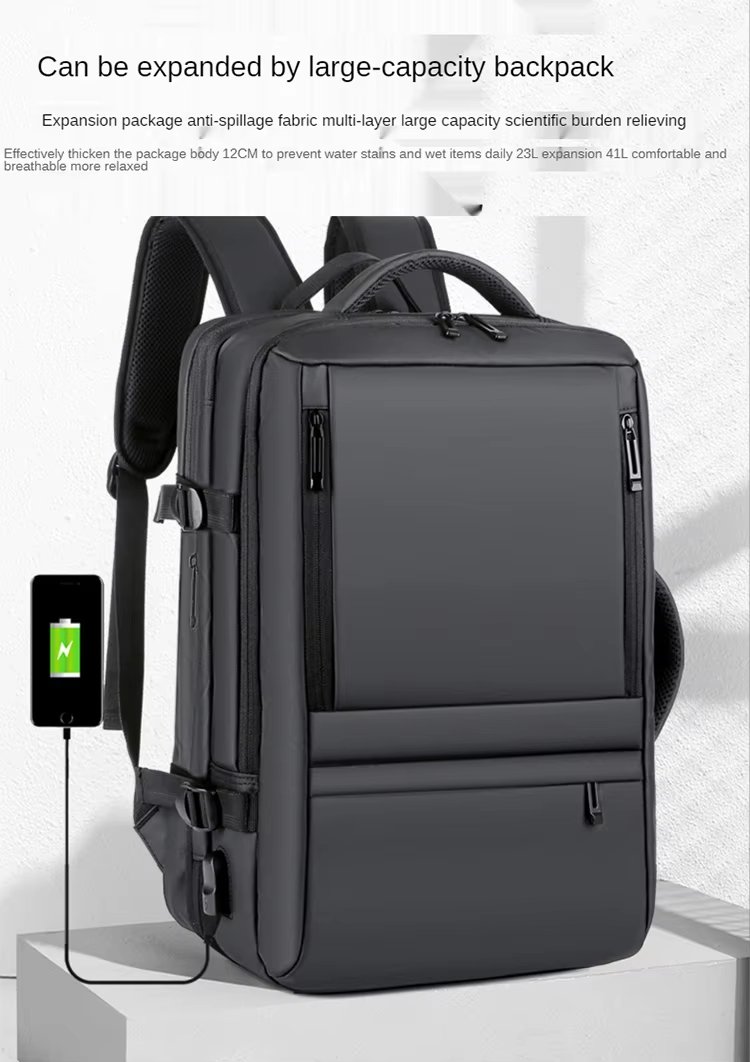 Water-Resistant Expandable Business Polyester Laptop Backpack product detail