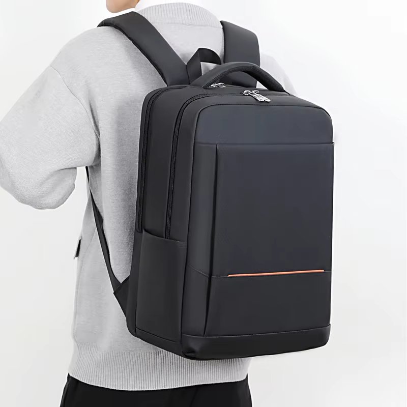 Water-Resistant Large Capacity USB Modern Business PU Leather Laptop Backpack product detail