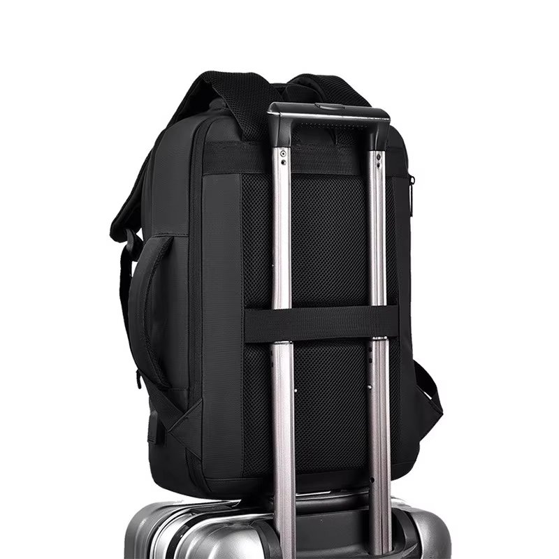 Water-Resistant Large Capacity Expandable Modern Business PU Leather Laptop Backpack product detail