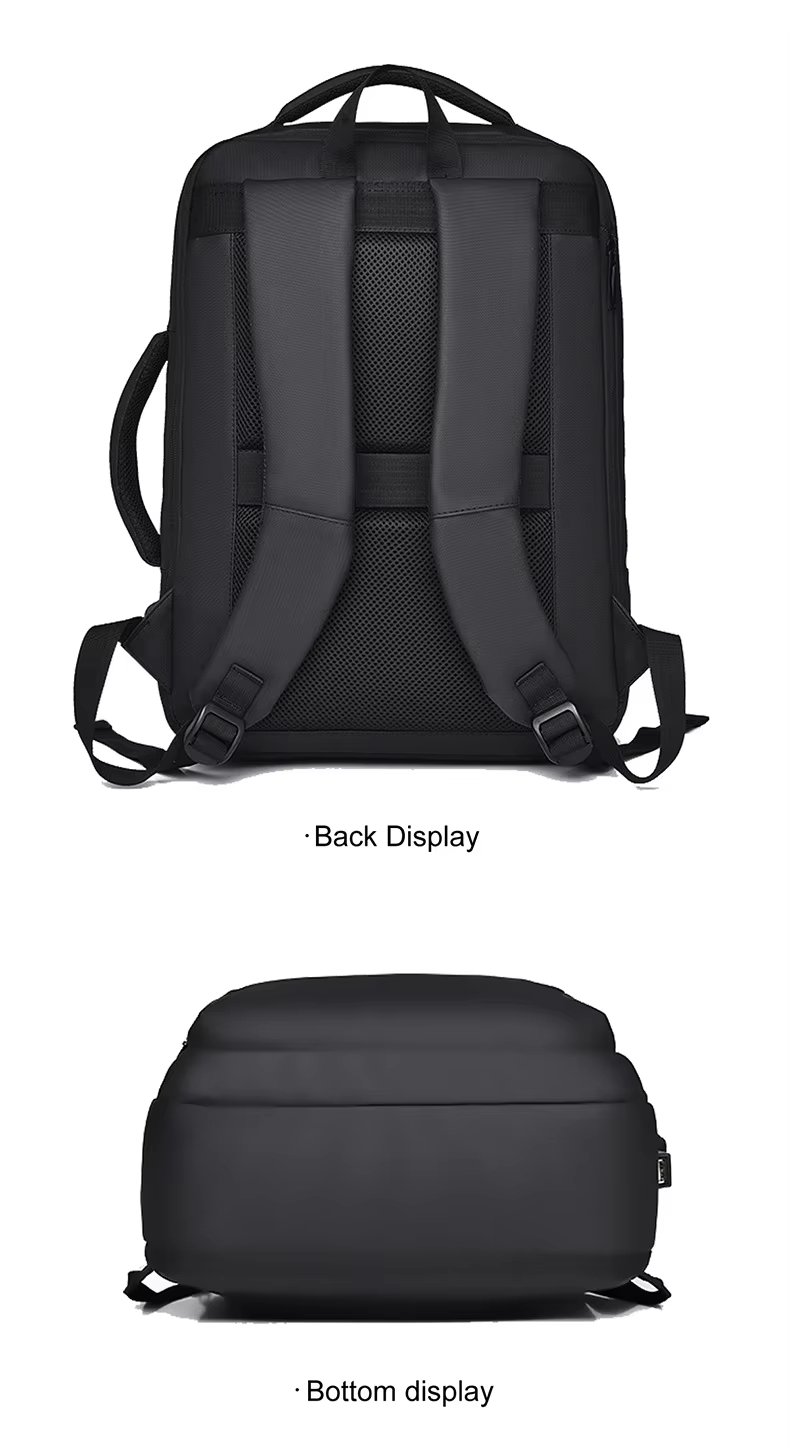 Water-Resistant Large Capacity Expandable Modern Business PU Leather Laptop Backpack product detail