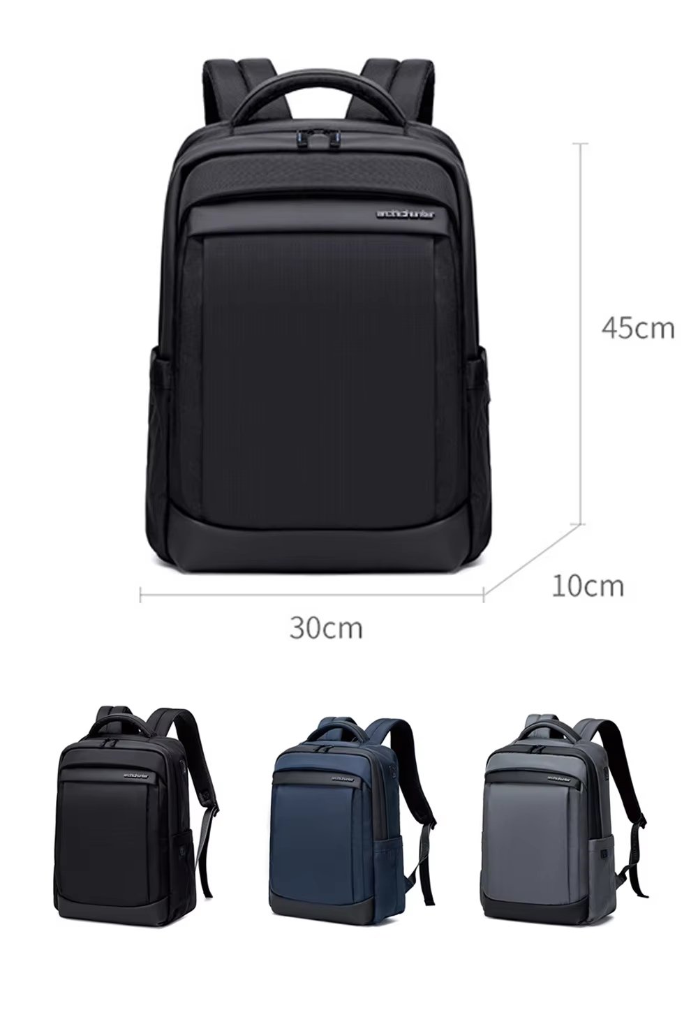 Anti-Theft Water-Resistant USB Travel Casual Oxford Laptop Backpack product detail