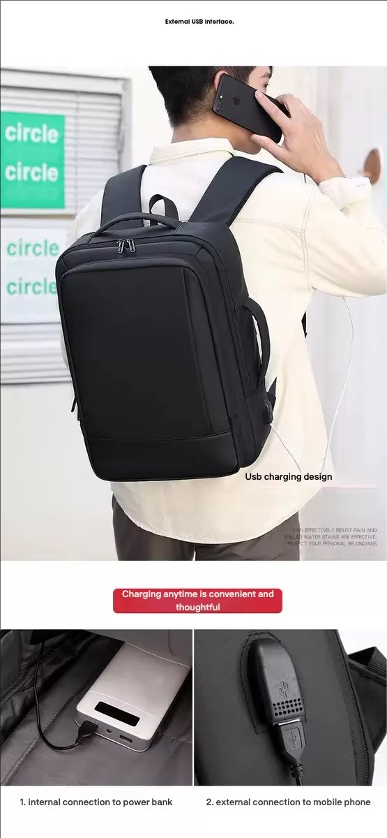 Anti-Theft Water-Resistant Large Capacity Expandable Business Oxford Laptop Backpack product detail