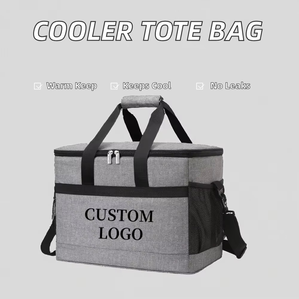 cooler tote bag with warm keep, keeps cool and no leaks callouts