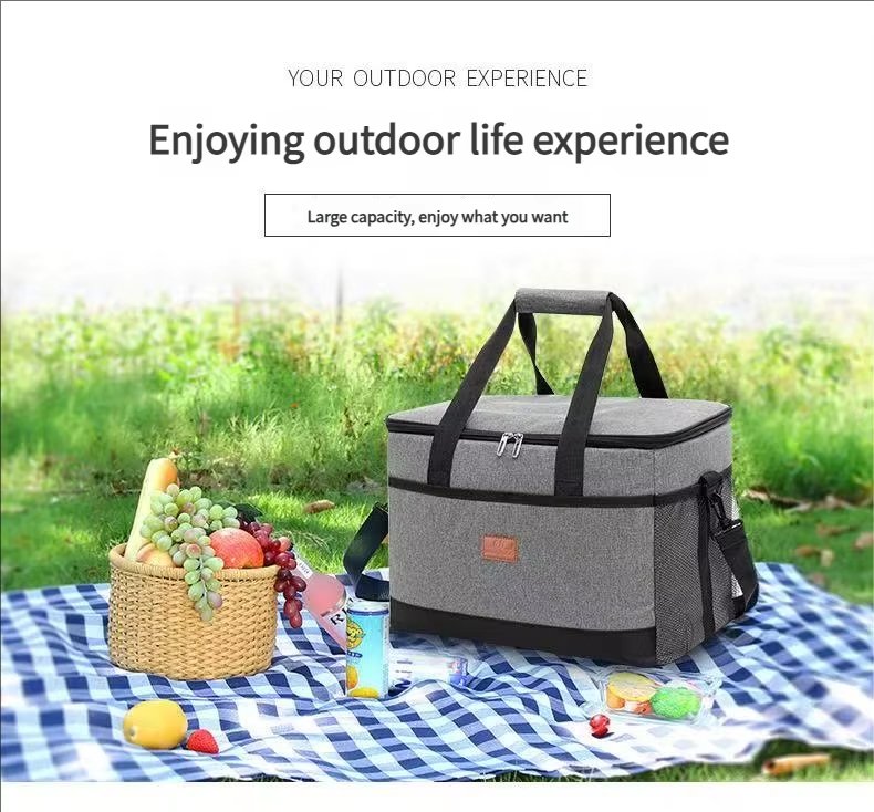 Adjustable Strap Crossbody Thermal Cooler Bag Portable Waterproof Double Layer Aluminum Foil Thickened Picnic Lunch - product detail