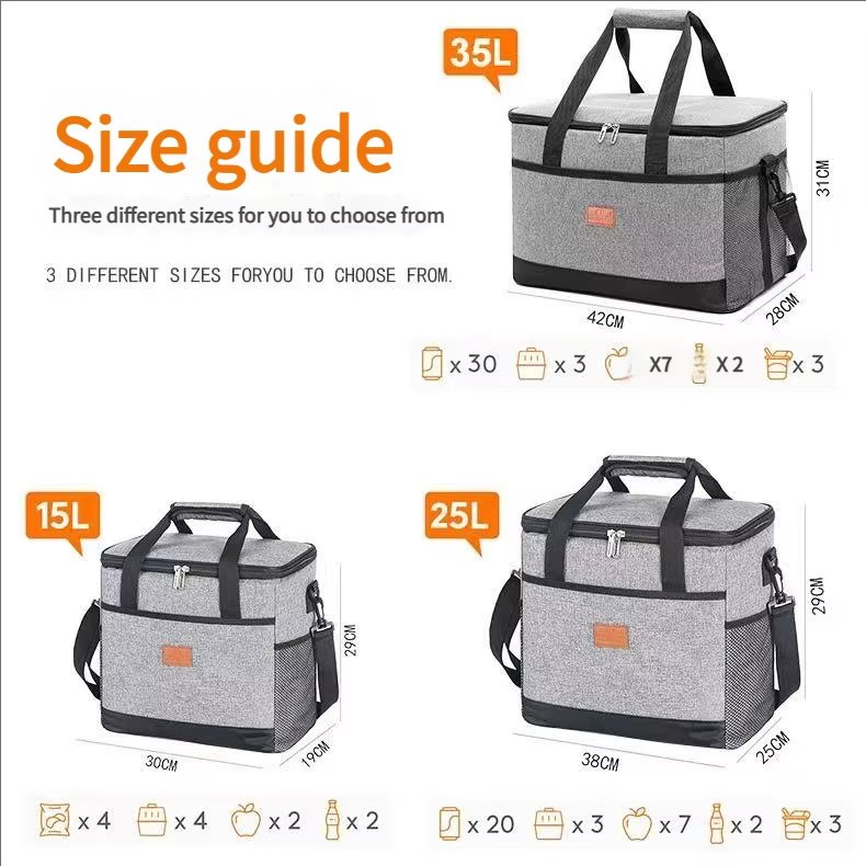 Adjustable Strap Crossbody Thermal Cooler Bag Portable Waterproof Double Layer Aluminum Foil Thickened Picnic Lunch - product detail