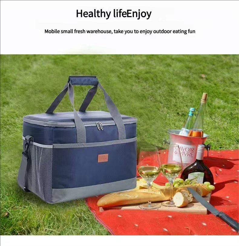 Adjustable Strap Crossbody Thermal Cooler Bag Portable Waterproof Double Layer Aluminum Foil Thickened Picnic Lunch - product detail
