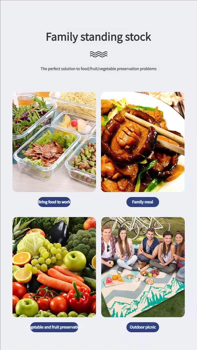 family food storage lifestyle collage with picnic scene