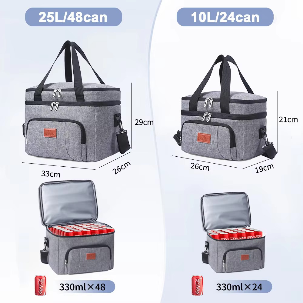 25L 48-can and 10L 24-can size comparison with cans loaded inside