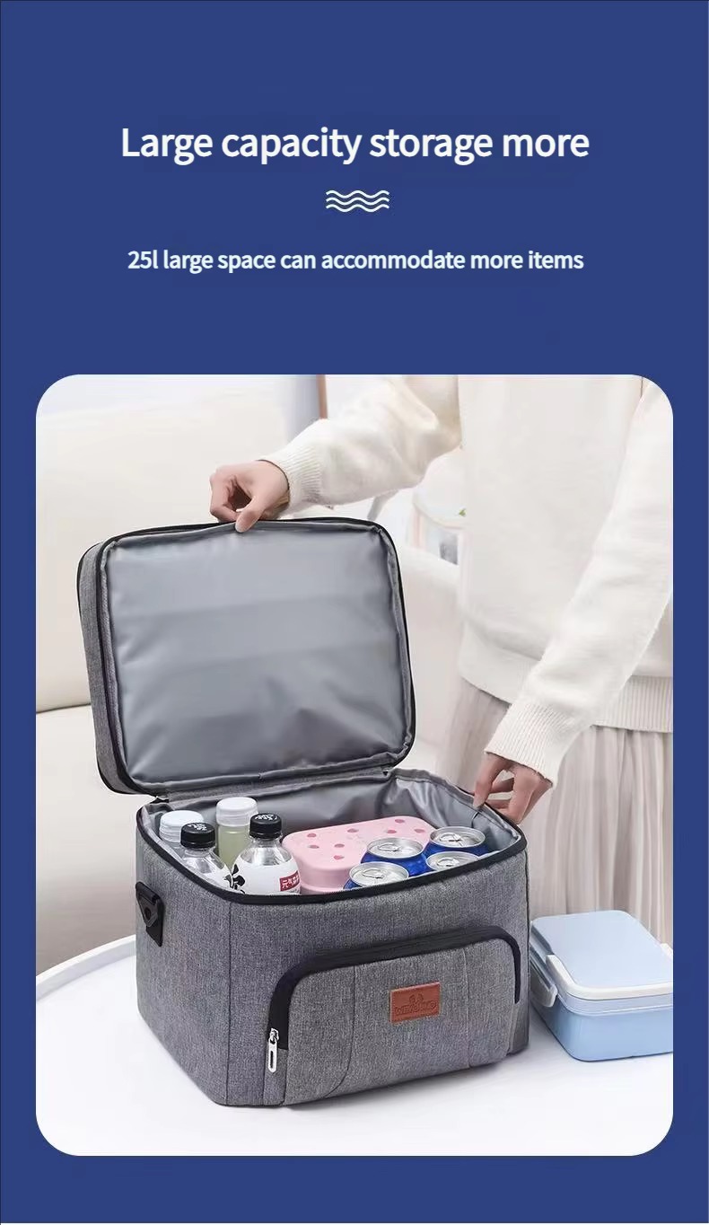 25L large capacity interior packed with bottles and lunch box