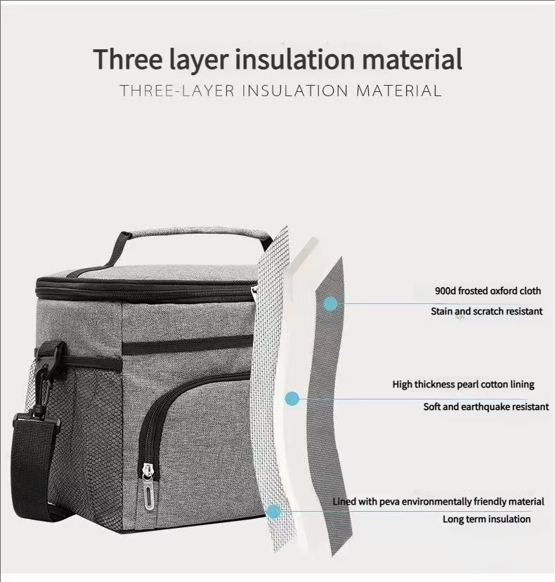 Custom Expandable Food Insulated Lunch Bag Double Deck Leakproof Portable Container Cooler Box Tote for Work Office - product detail