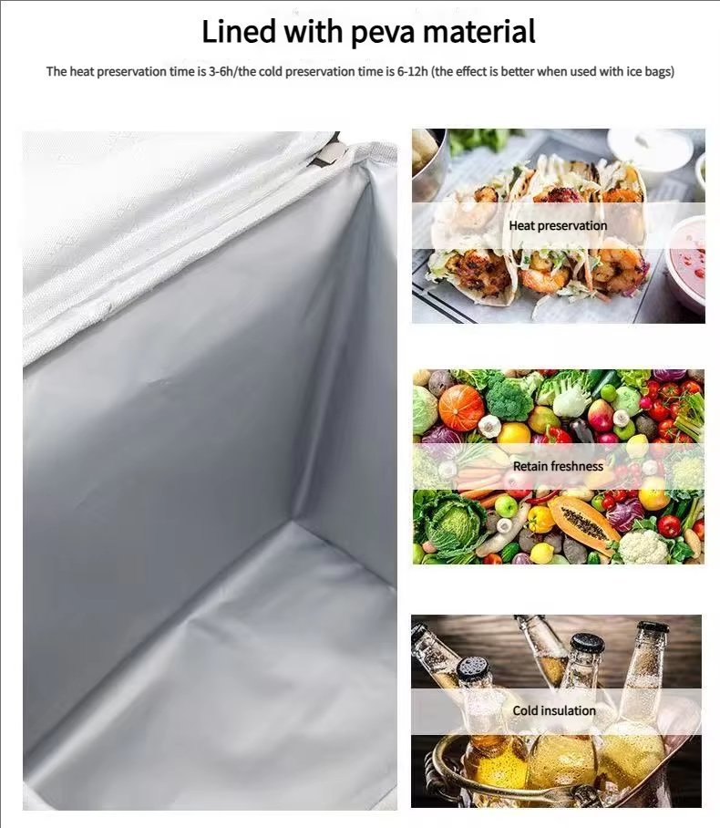 Custom Expandable Food Insulated Lunch Bag Double Deck Leakproof Portable Container Cooler Box Tote for Work Office - product detail